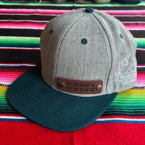 RUBDE SnapBack Cap with leather GPS Coordinates Patch